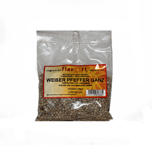 Flavori Weißer Pfeffer ganz (100g.)