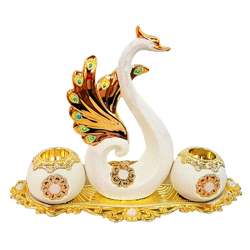 Deko-Platte goldener Schwan 2640/A1211