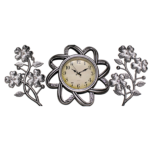 Wanduhr (Blumen silber) 2841