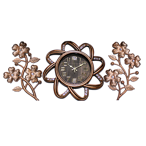 Wanduhr (Blumen kupfer) 2842