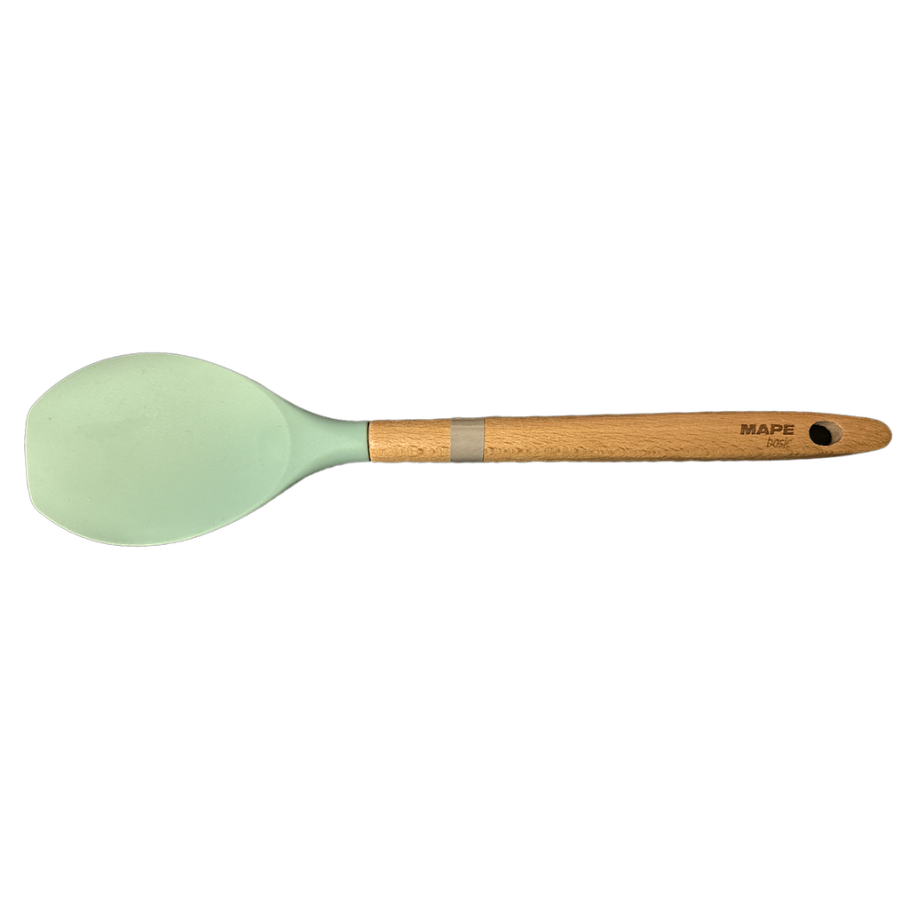 Silikon Servierlöffel mit Buchengriff