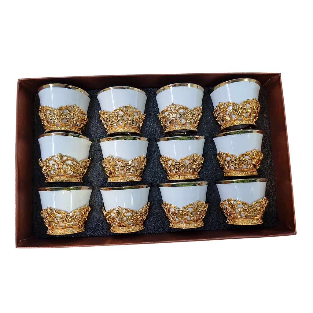 Kaffeetassen ohne Griff 12er weißgold 752-1