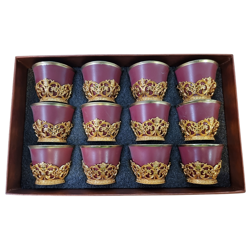 Kaffeetassen ohne Griff 12er rotgold 752-3