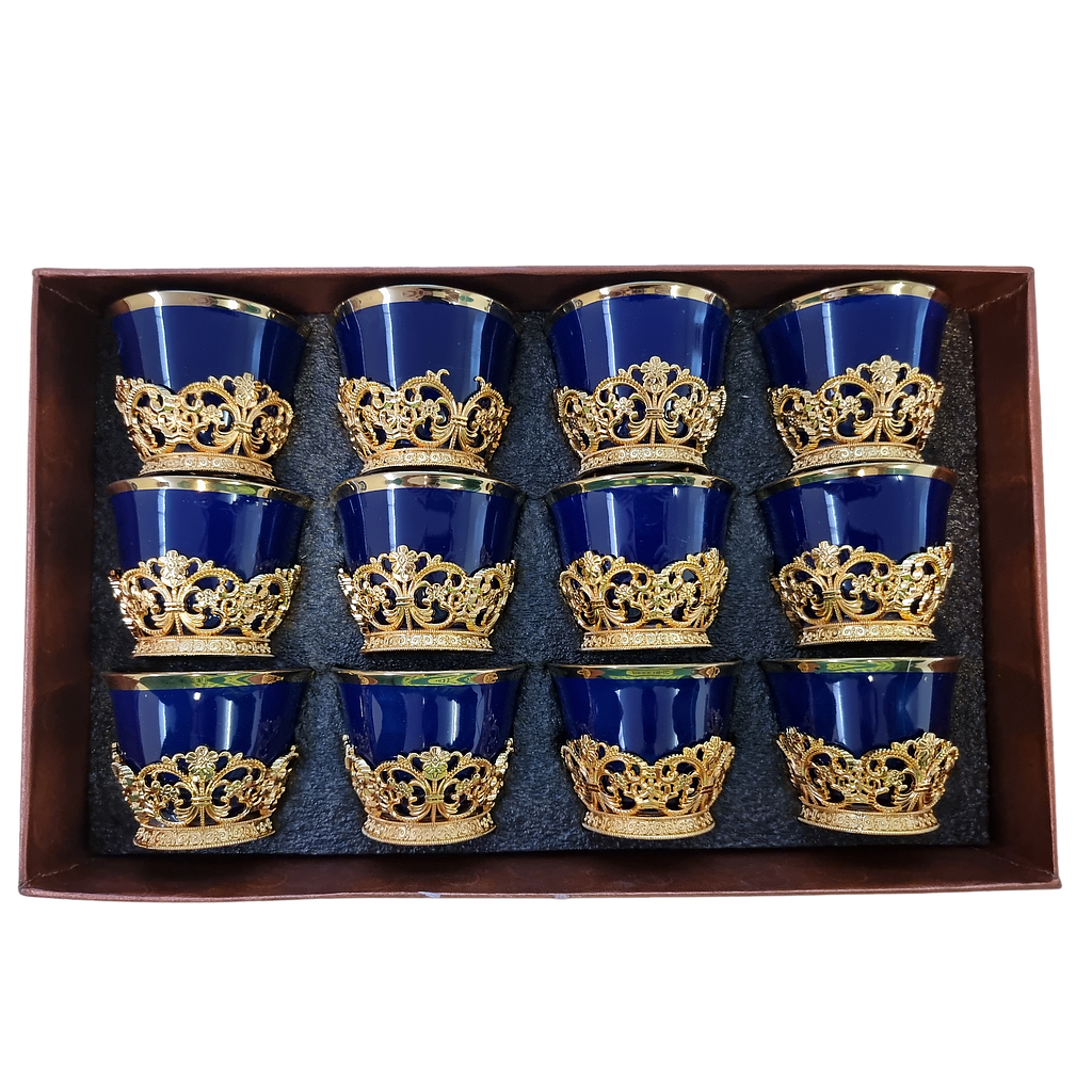 Kaffeetassen ohne Griff 12er blaugold 752-2