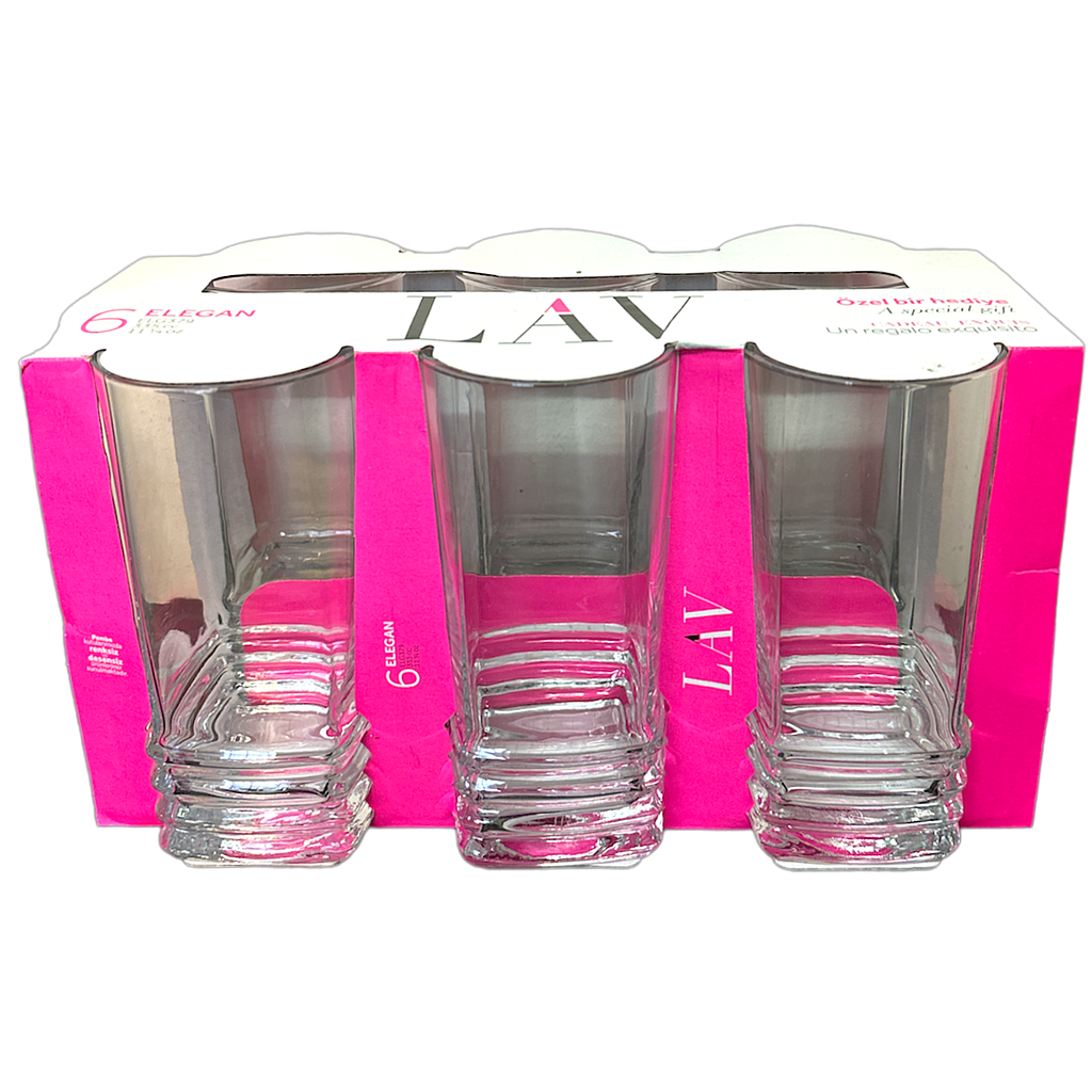 LAV  Wasserglas 6er viereckig 335cc