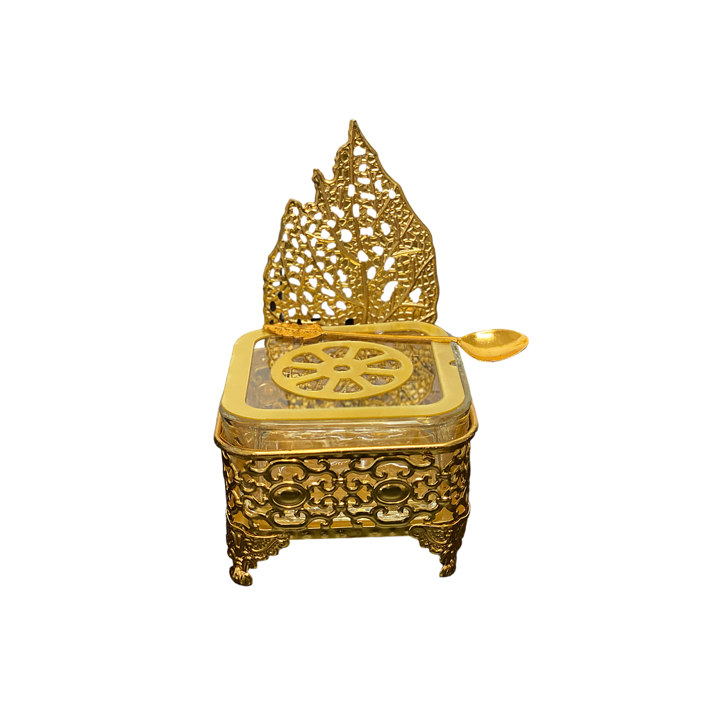 King Luxus Zuckerschale mit Deckel und Löffel 4713