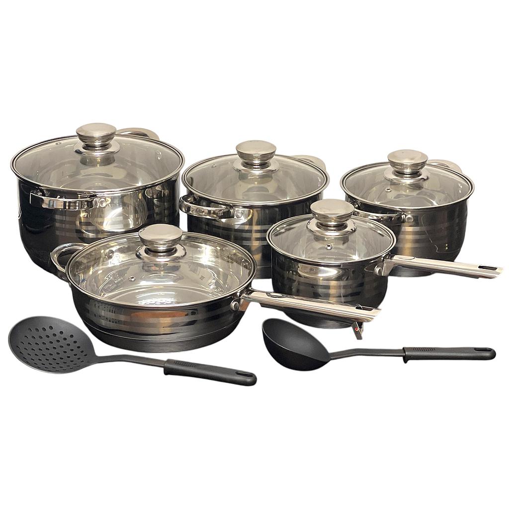 Leumx Topf/Pfannenset Premium Stainless Steel 12tlg