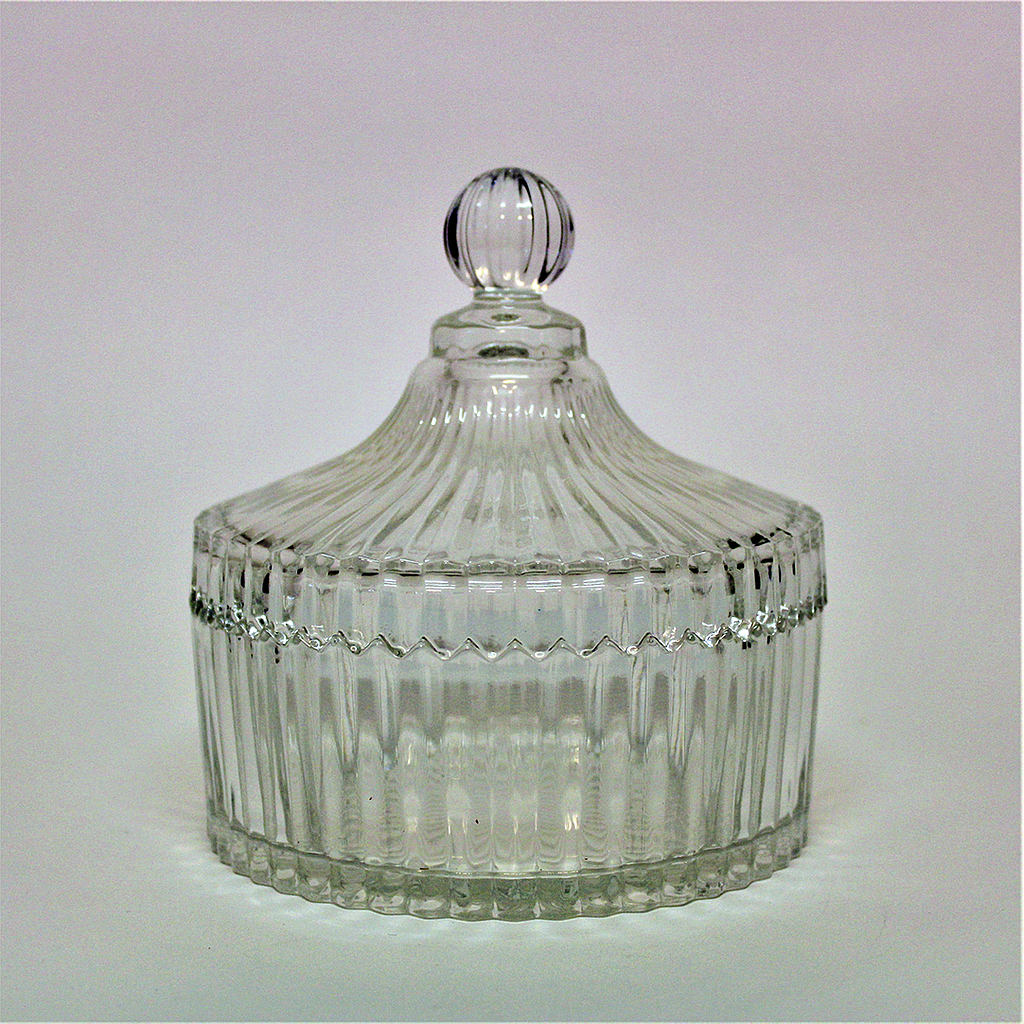 Zuckerschale mit Deckel groß, aus Glas 1035/A831