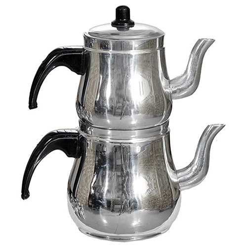 Teekanne Set 2 tlg. aus Aluminium No3 mittel [0,8L &amp; 1,5L] (11094)