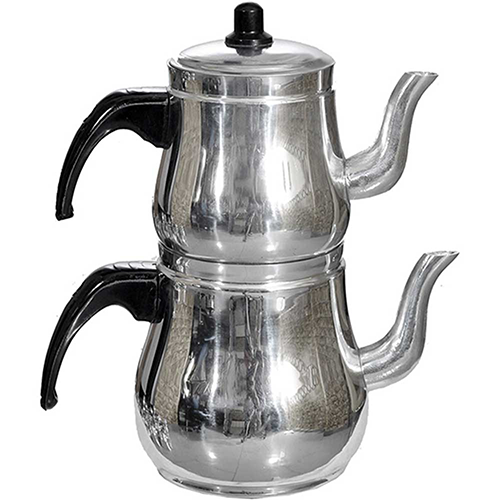 Teekannen Set 2 tlg. aus Aluminium No5 groß [1 L &amp; 2 L] (11095)
