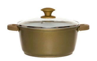 Alu DG Kochtopf 24cm gold / weiße Keramikbeschichtung