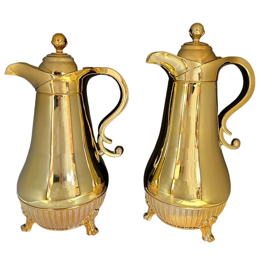 Thermoskanne isoliert golden 2er Set (0,6+1lt)