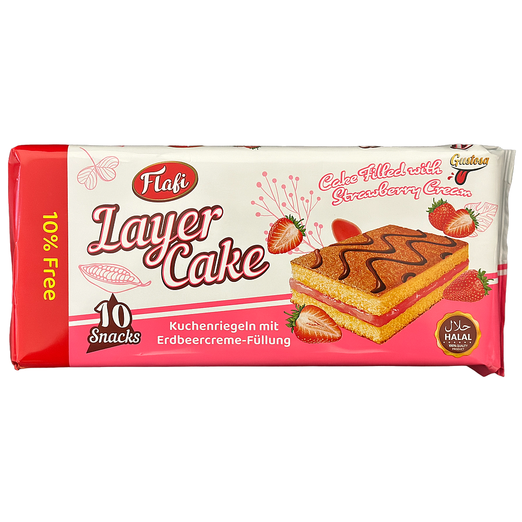 Flafi Kuchen mit Erdbeerfüllung (224g)