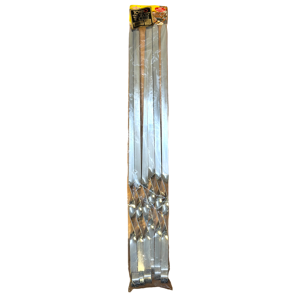 Kebabspieß aus Metall 6er 60cm/1,5cm 9895