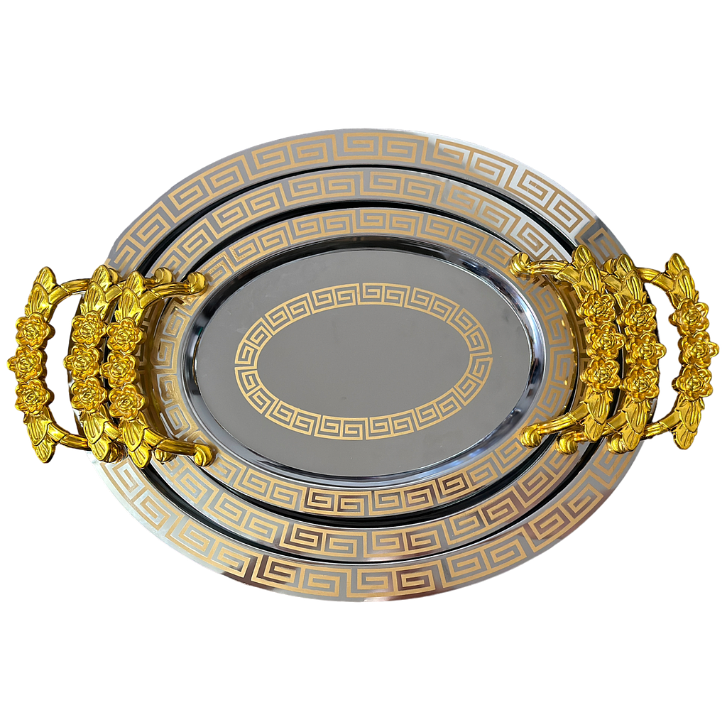 Torino Serviertablett 3-Teilig Goldverziert 24834-10