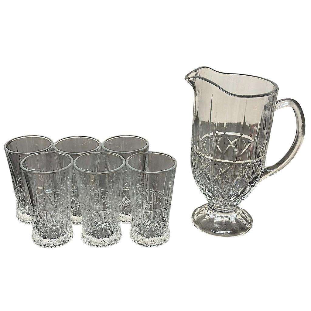Diamonds Trinkgläser mit Wasserkrug 7teilig 241600-7 / DM8009