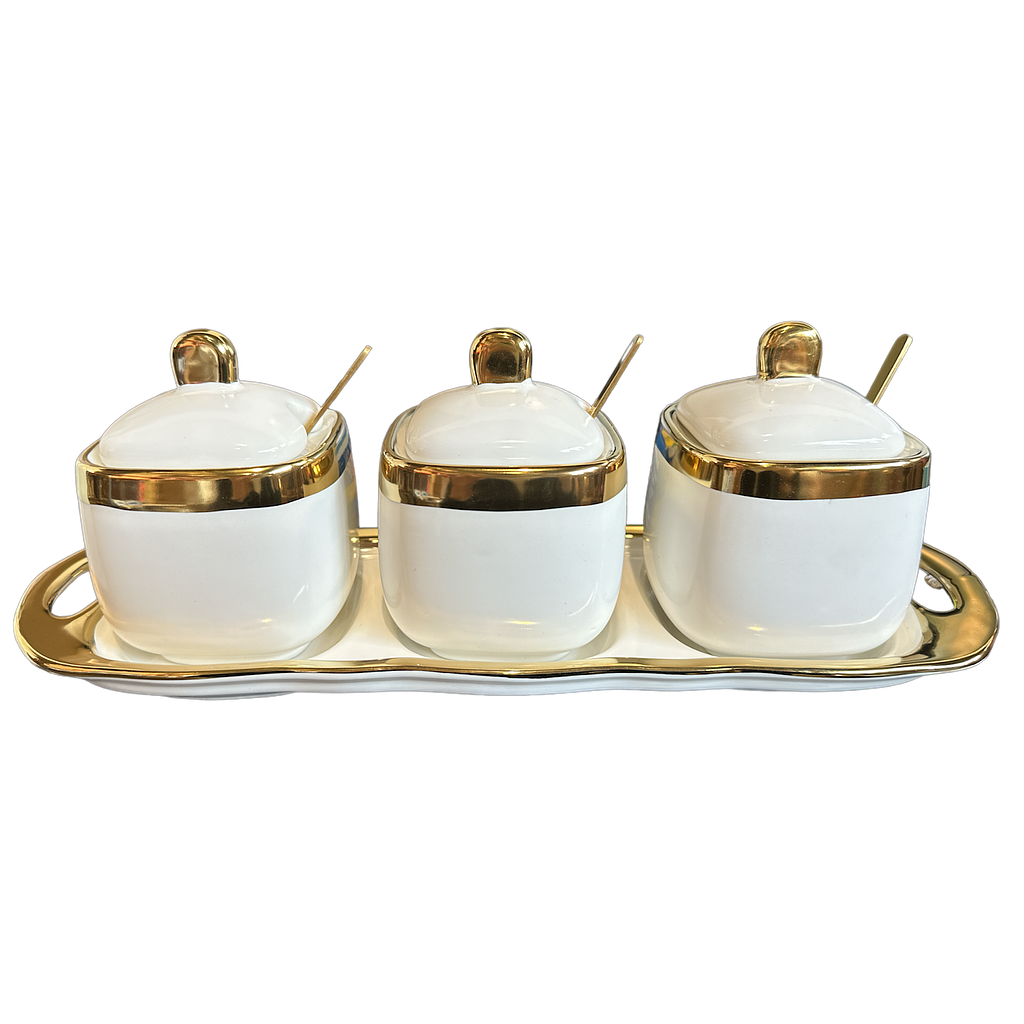 [44652] Aufbewahrungsdosen 3er Set aus Porzellan H1-64