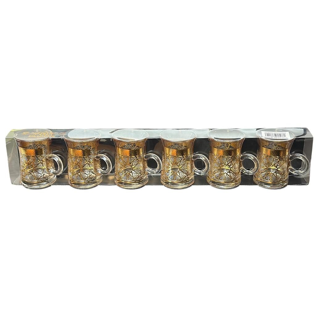 Teeglas 6er goldverziert 242560