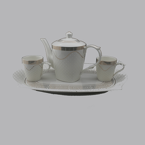 Tee Tassen Set mit Kanne aus Porzellan 1160