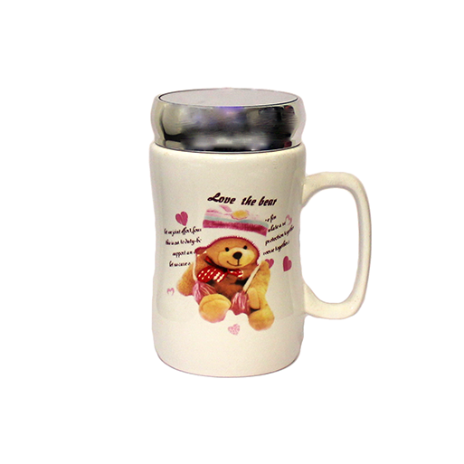 Porzellan Becher mit Spiegeldeckel AMS-364