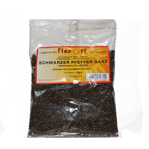 Flavori Schwarzer Pfeffer ganz (100g.)